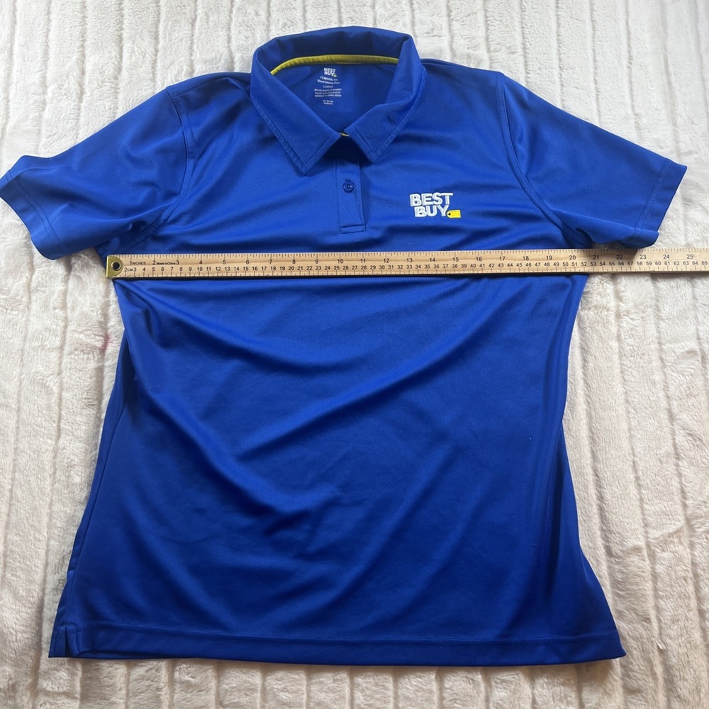 Best Buy Womens Shirt Top‎ Size Large Blue Embroidered Employee Uniform Polo - Picture 4 of 7